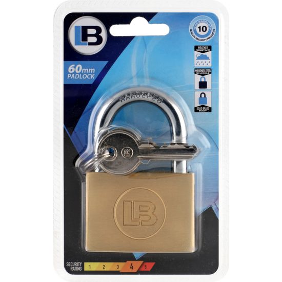 L&b Padlock Standard Brass 60mm