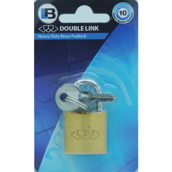 L&b Padlock Double Link Standard Brass 25mm