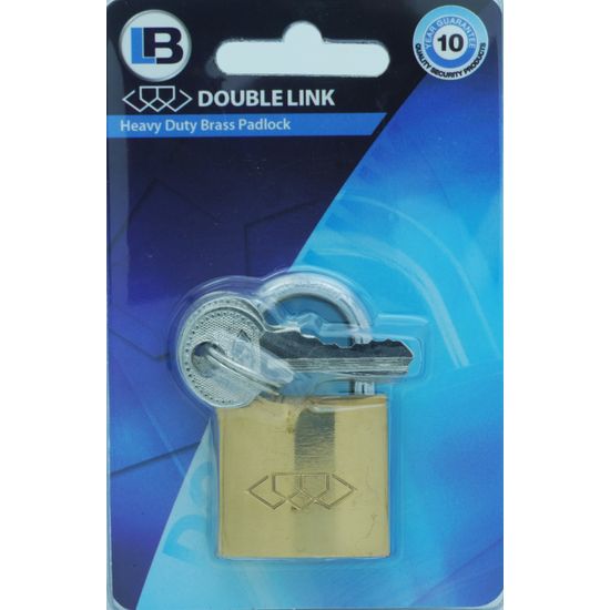 L&b Padlock Double Link Standard Brass 32mm