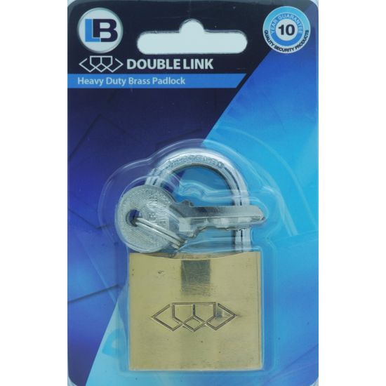 L&b Padlock Double Link Standard Brass 38mm