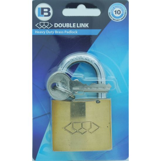 L&b Padlock Double Link Standard Brass 50mm