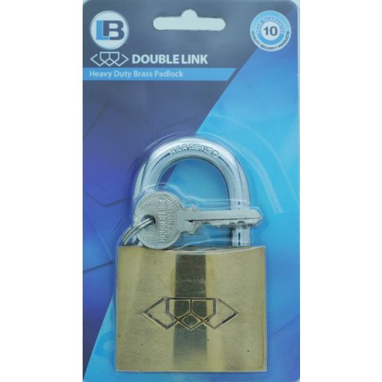 L&b Padlock Double Link Standard Brass 63mm
