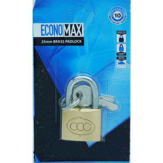 L&b Padlock Economax Standard Brass 25mm