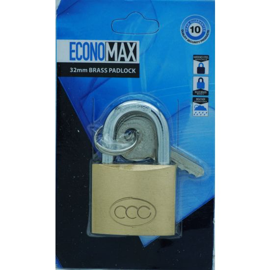 L&b Padlock Economax Standard Brass 32mm