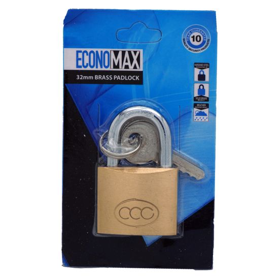 L&b Padlock Economax Standard Brass 32mm
