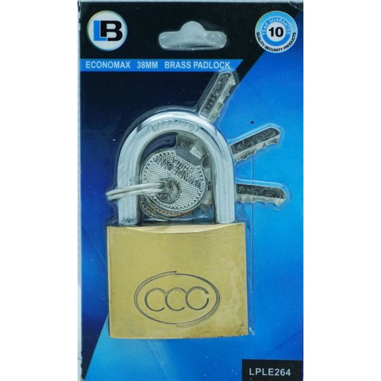 L&b Padlock Economax Standard Brass 38mm