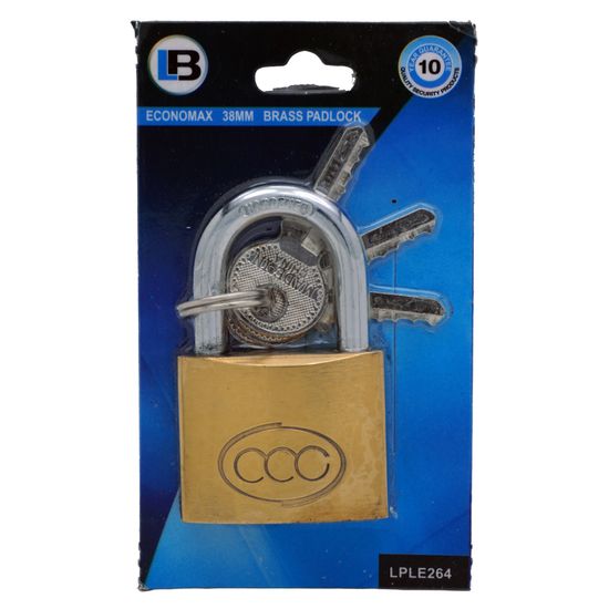 L&b Padlock Economax Standard Brass 38mm