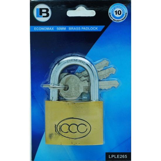 L&b Padlock Economax Standard Brass 50mm