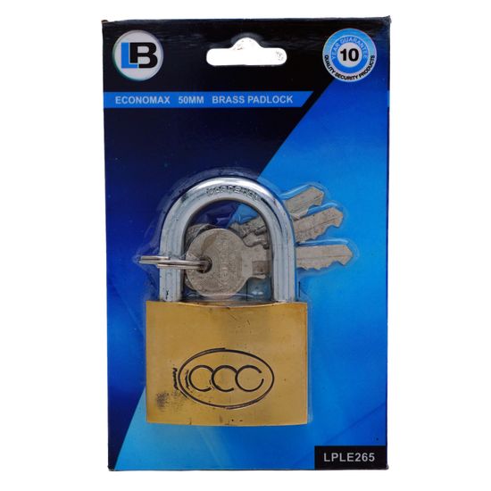 L&b Padlock Economax Standard Brass 50mm