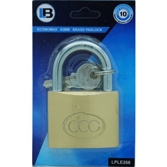 L&b Padlock Economax Standard Brass 63mm