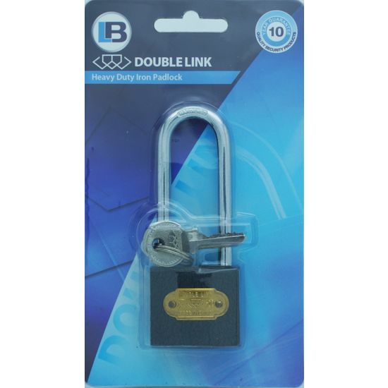 L&b Padlock Double Link Long Shackle Iron 38mm