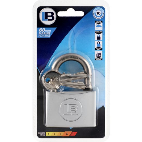 L&b Padlock Marine Brass 60mm