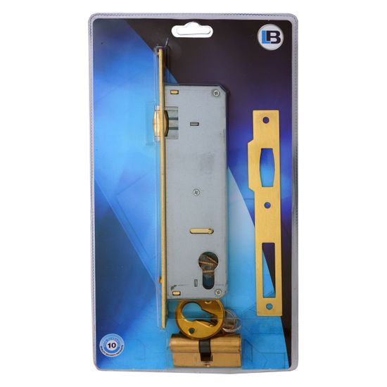 L&b Lock Roller Bolt And Deadlock Brass 40mm