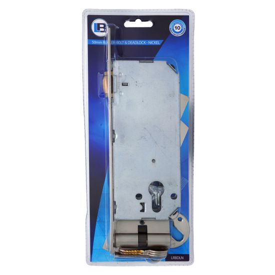 L&b Lock Roller Bolt And Deadlock Nickel 50mm