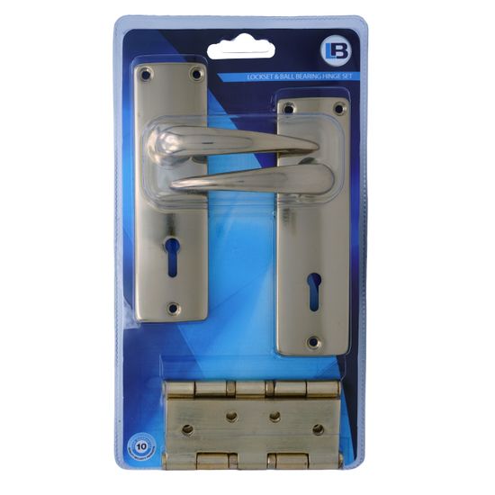 L&b Lockset Mortise Aztec 2 Lever W/ball Bearing Hinge Brass Plated Sabs