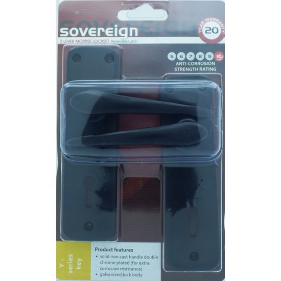 L&b Lockset Mortise Sovereign 2 Lever Black Sabs