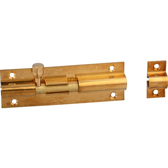 Barrel Bolt Brass Plated Straight 50mm (1)
