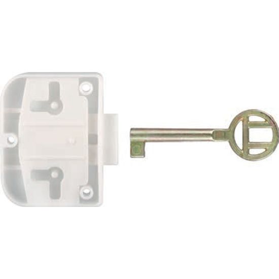 Cupboard Lock Plastic Brown (1)
