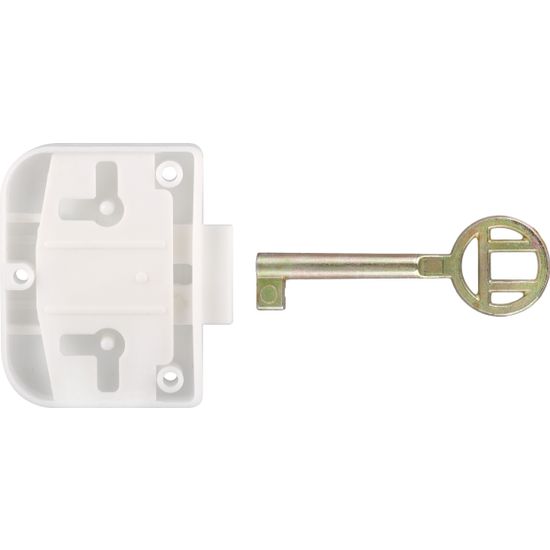 Cupboard Lock Plastic White (1)