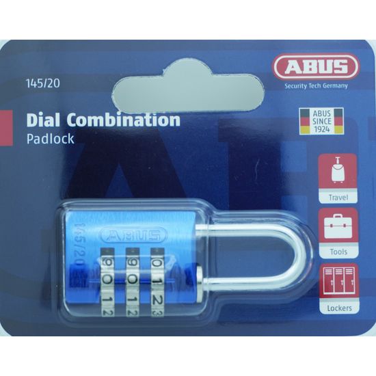 L&b Padlock Abus 20mm Comb Reset Blue Bliste