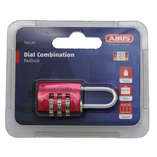 L&b Padlock Abus 20mm Comb Reset Red Blister
