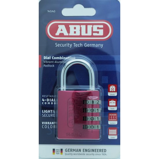 L&b Padlock Abus 40mm Comb Reset Red Blister
