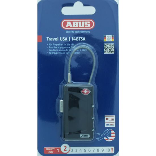 L&b Padlock Abus Comb 30mm Cable Black