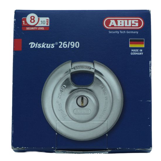 L&b Padlock Abus Diskus 90mm Kd Boxed