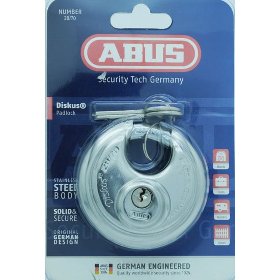 L&b Padlock Abus Diskus 28/70 Replc 23/70 Bl