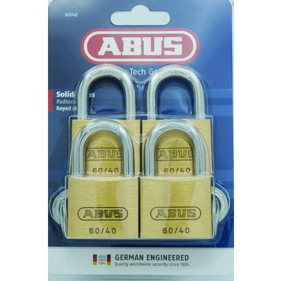 L&b Padlock Abus 40mm 4 Pack Keyed Alike Blister