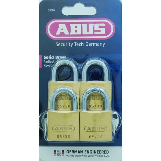L&b Padlock Abus 30mm 4 Pack Keyed Alike Blister