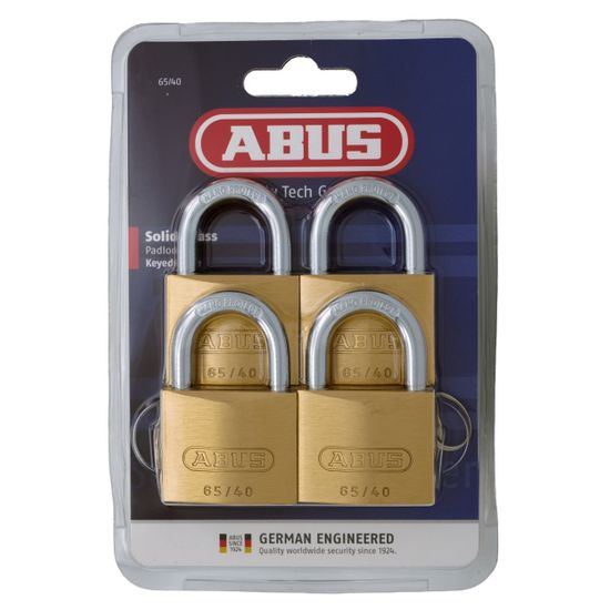 L&b Padlock Abus 40mm 4 Pack Keyed Alike Blister