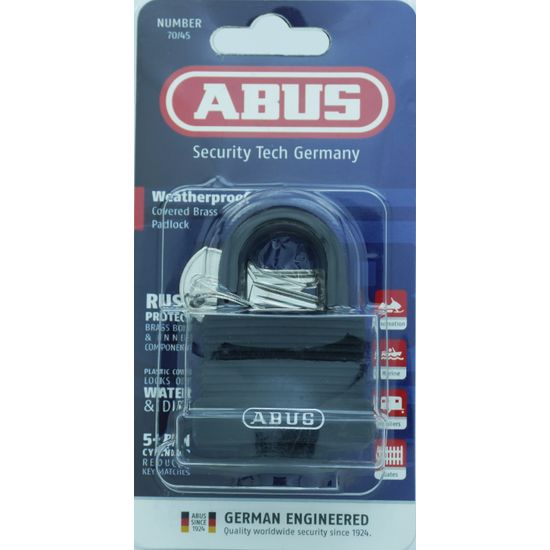 L&b Padlock Abus 45mm Brass Weather Sealed B