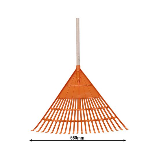 Rake Garden Leaf 560mm C/w Wood Hndl (orange) Orgrx