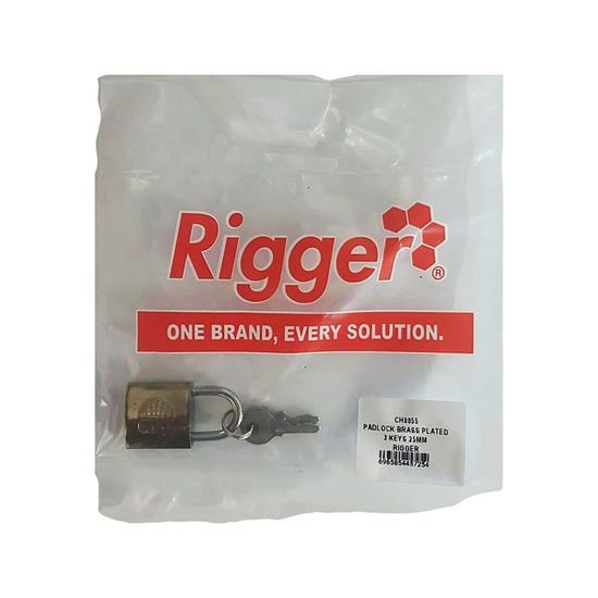 Lock Padlock Brass Carded 3 Keys 25mm T25mm