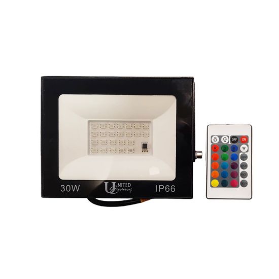 Floodlight Led 30w Colour Changing C/w Remote