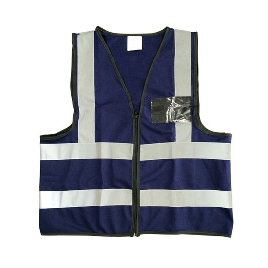 Vests PIONEER Reflective Zip Id Pocket Navy Lrg Vd13