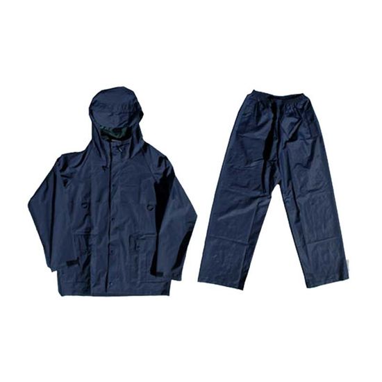 Rainsuit 2pce Navy Blue Rubberised Size Small Rn-s