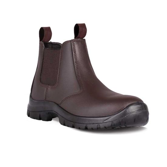 Boot Safety Chel Pullon Oil/acid St/cap Brown Sabs Size 7