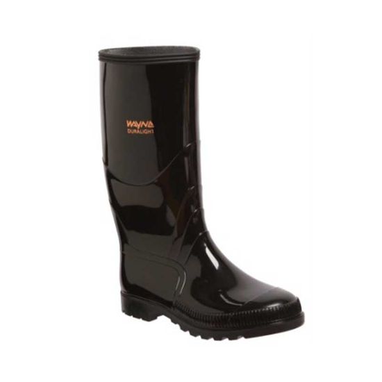 Gumboot Duralight Wayne Knee/l Black N/stc Size 6 F1040
