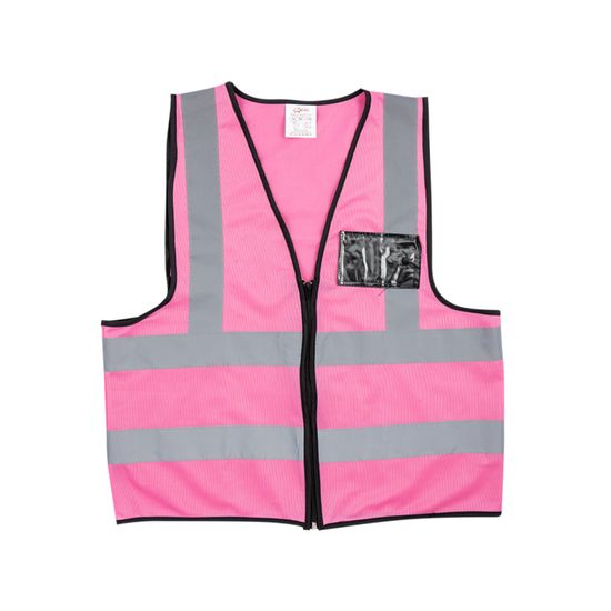 Vests PIONEER Refl Zip Id Pocket Pink Sml V020