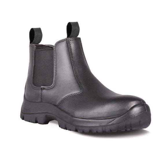 Boot Safety Chelsea Pullon Oil/acid St/cap Black Size 8
