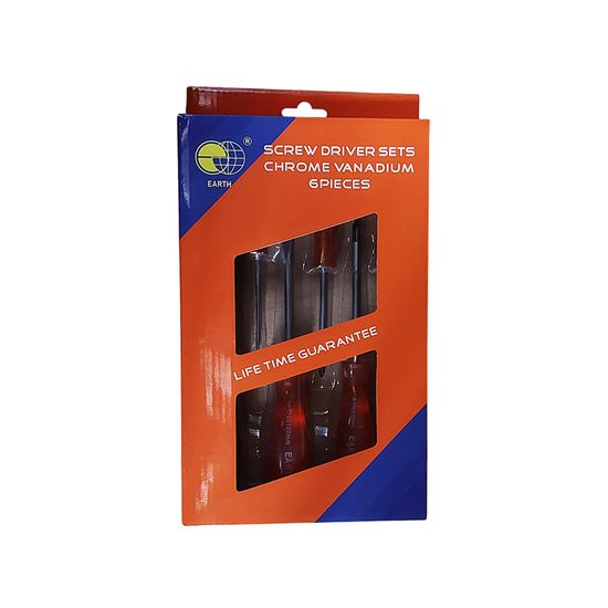 Screwdriver Set 6pce Orange Handle