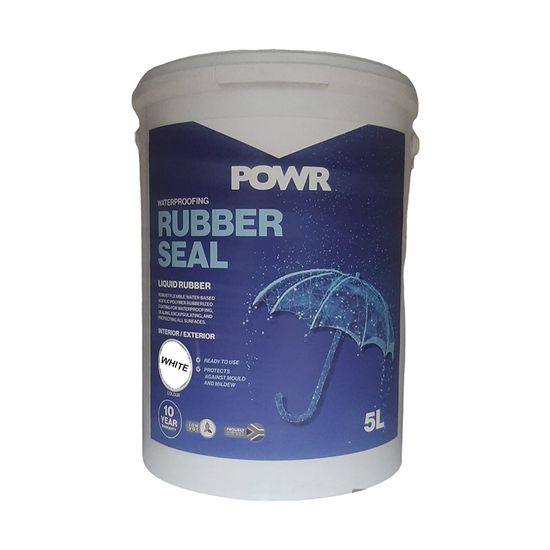 Rubber Seal Waterproof Coating White 5lt POWR