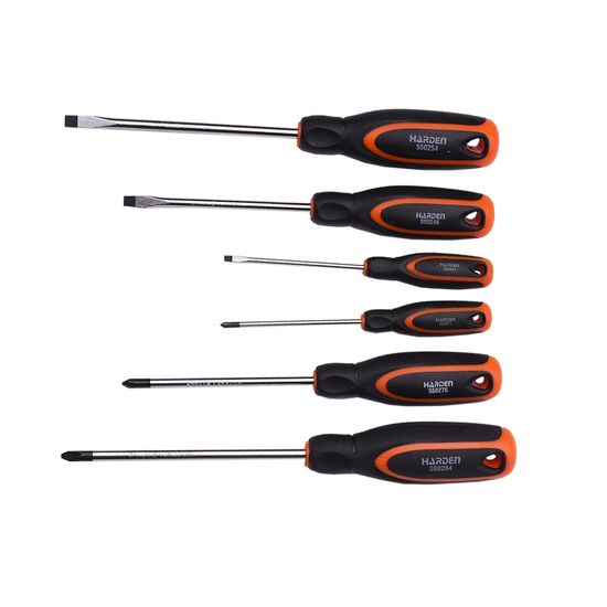 HARDEN 6pc Screwdriver Set Soft Handle