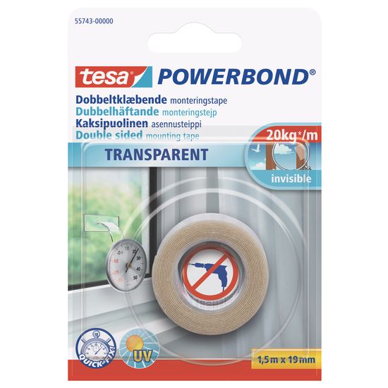 TESA Powerbond Transparent 1.5mx19mm (ip 12)