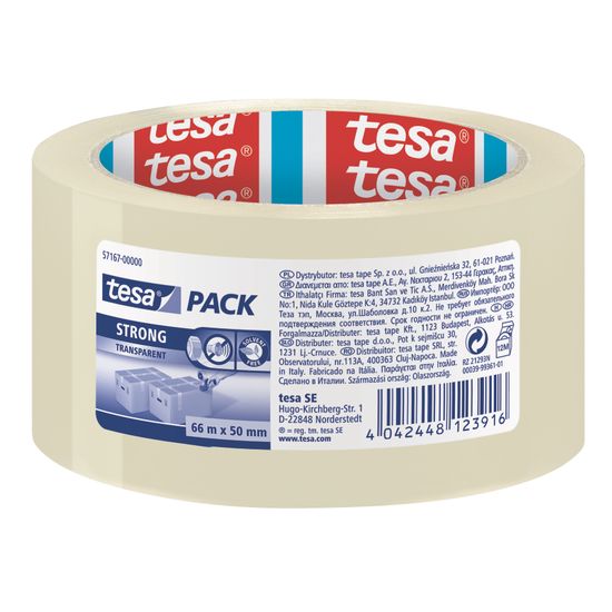 TESA Pack Strong Pp 66mx50mm Transparent (ip 6)