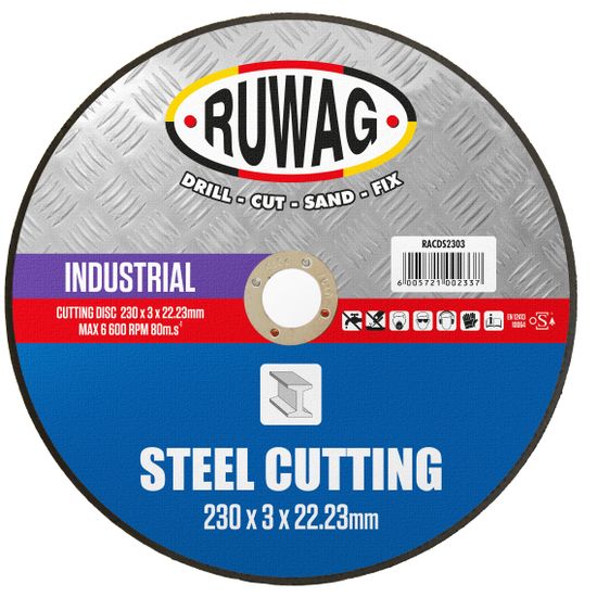 RUWAG 230mm Steel Abrasive Cutting Disc (25/box) /ea
