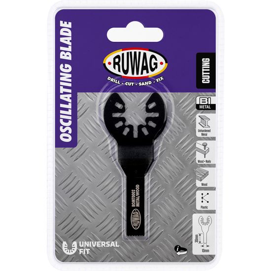 RUWAG Oscillating Mult-tool Straight Blade For Wood & Metal 10mm
