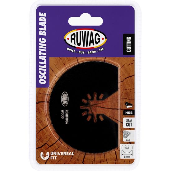 RUWAG Oscillating Mult-tool Radial Blade For Wood 80mm&oslash;